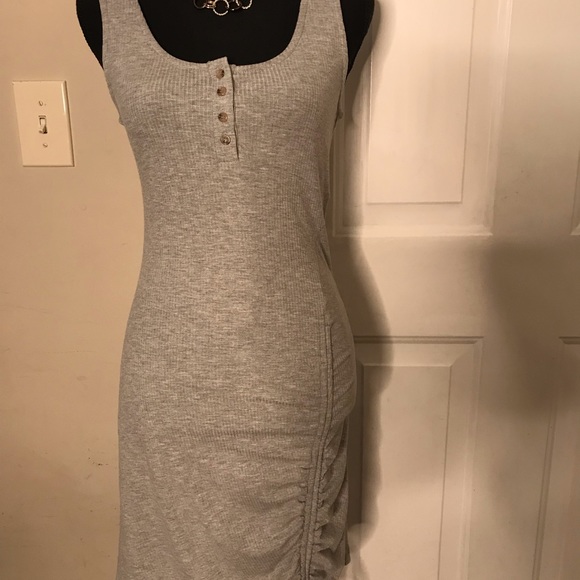 Grey Willow and Root Scrunched Ribbed T-Shirt Dress NWT - Picture 2 of 11
